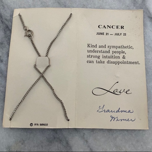VTG Cancer Crab Zodiac Horoscope Charm Necklace - Picture 2 of 4